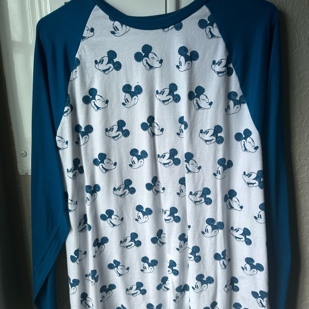 Disney White Tee with Teal Trim and Graphic